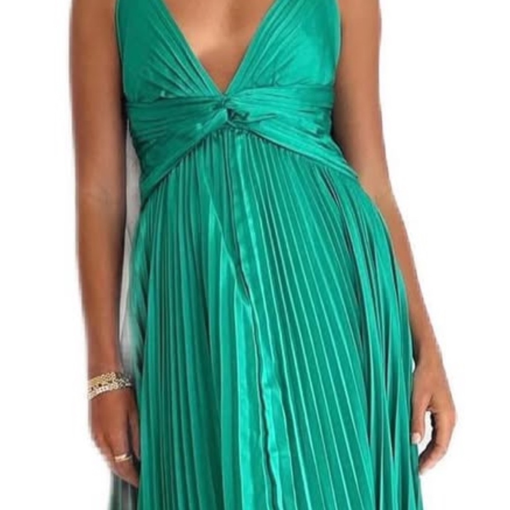 Elegant Green Pleated Dress (similar to Acler)
